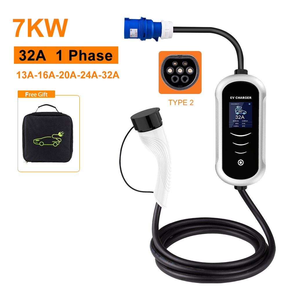 IPENGEN Type 2 Portable EV Cha - Portable Ev Charger 32A Type 2 Cee Plug recension och pris