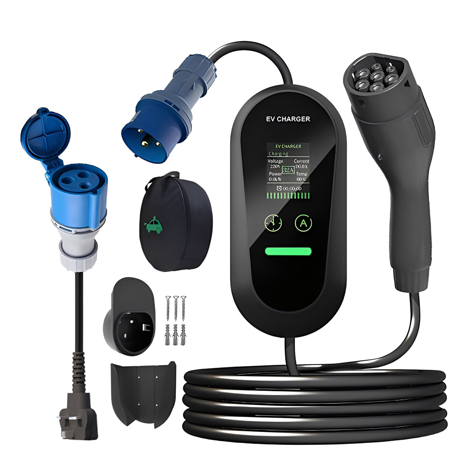 Type2 Portable EV Charger 7KW  - Portable Ev Charger 32A Type 2 Cee Plug recension och pris